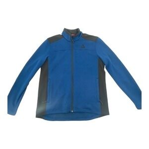 Gerry Blue Fleece‎ Knit Full Zip Athletic Jacket Spandex Side Panels Mens Large